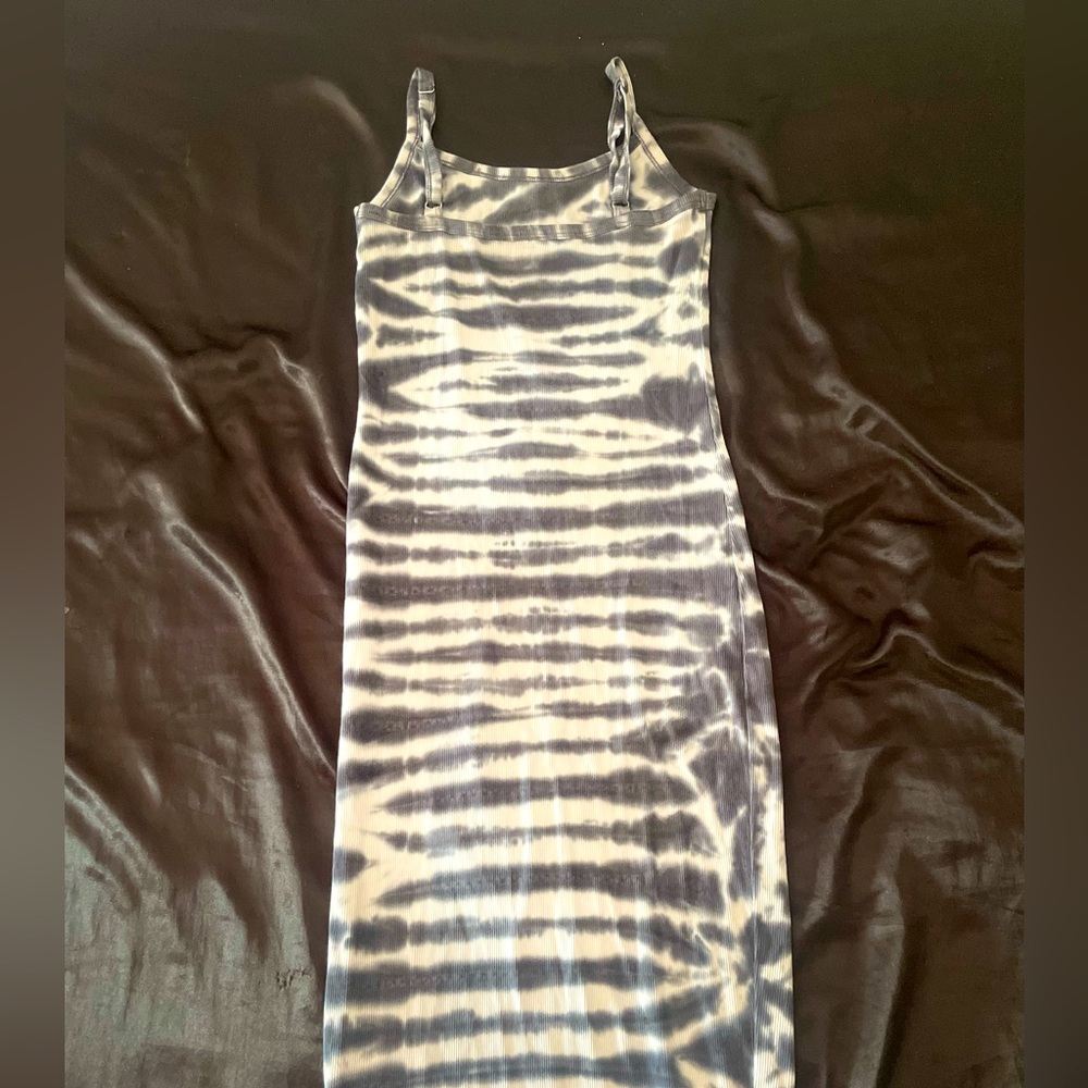 & Other Stories Black and White Midi Dress